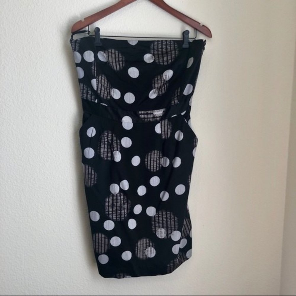 Strapless polka-dot Banana Republic cocktail dress WITH POCKETS!